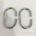Brass C Shaped Curtain Rings Set of 12 - Polished Chrome