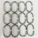 Brass C Shaped Curtain Rings Set of 12 - Polished Chrome