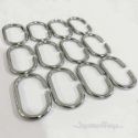 Brass C Shaped Curtain Rings Set of 12 - Polished Chrome