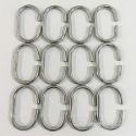 Brass C Shaped Curtain Rings Set of 12 - Polished Chrome