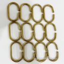 Brass C Shaped Curtain Rings Set of 12 - Polished Brass Unlacquered