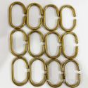 Brass C Shaped Curtain Rings Set of 12 - Polished Brass Unlacquered