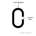 Brass C Shaped Curtain Rings Set of 12 - Diagram