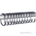 Brass C Shaped Curtain Rings Set of 12 - Polished Chrome