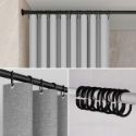Brass C Shaped Curtain Rings Set of 12 - Black