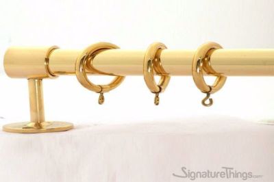 SignatureThings.com Brass Hardware Pass Thru Brass Curtain Ring with Eyelet
